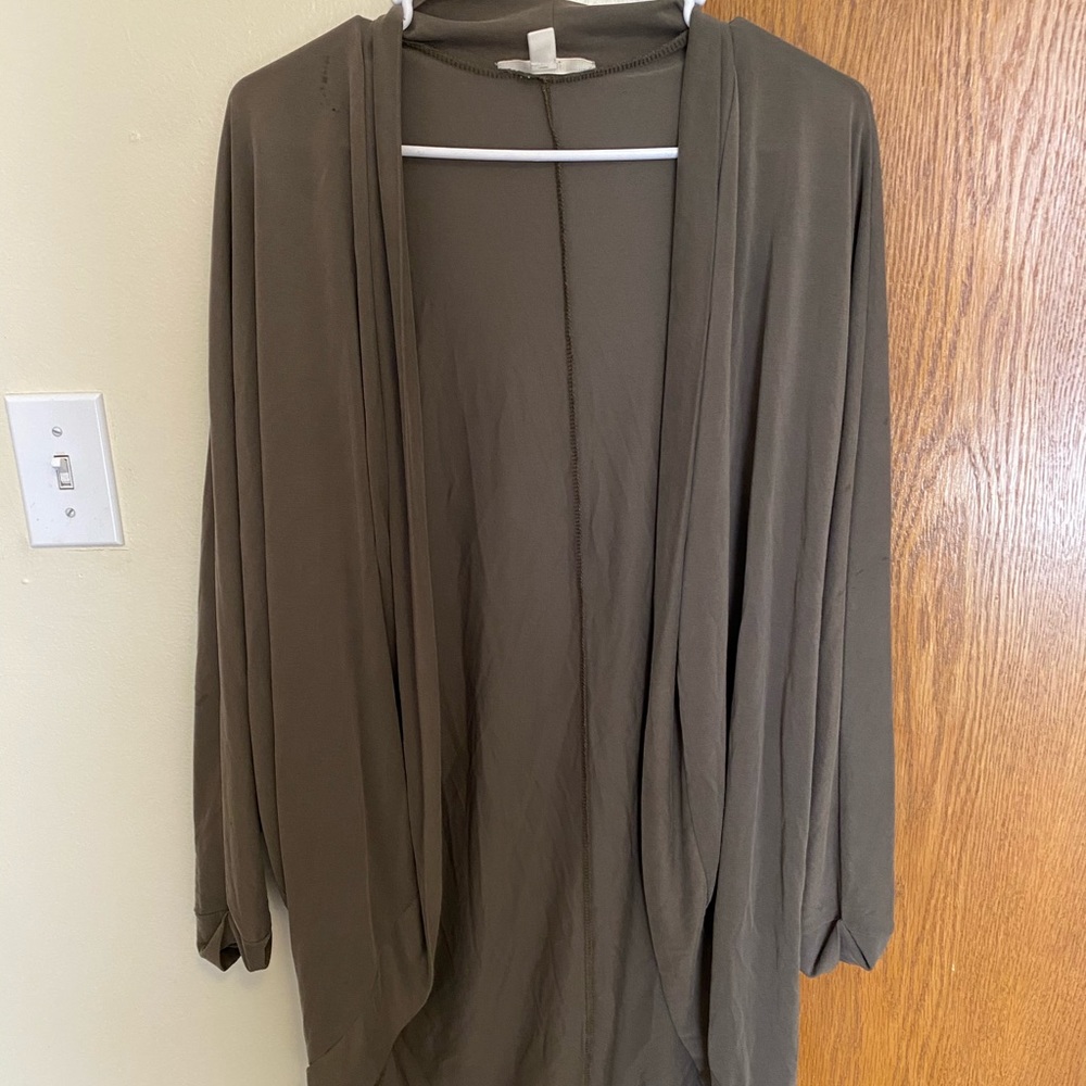 Army green cocoon cardigan
